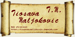 Tiosava Maljoković vizit kartica